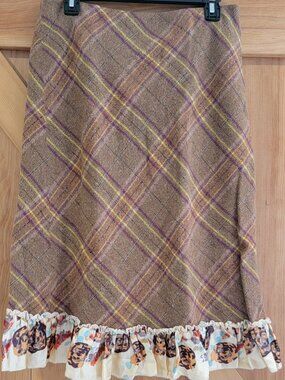 Odille Plaid Ruffled Skirt - Sz 10